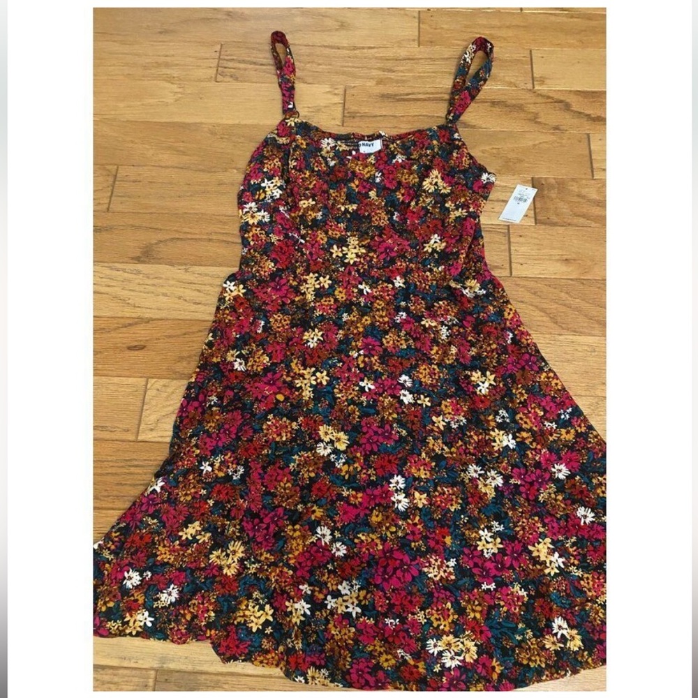 NWT Old Navy Floral Print Multicolor Adjustable Straps Sundress
